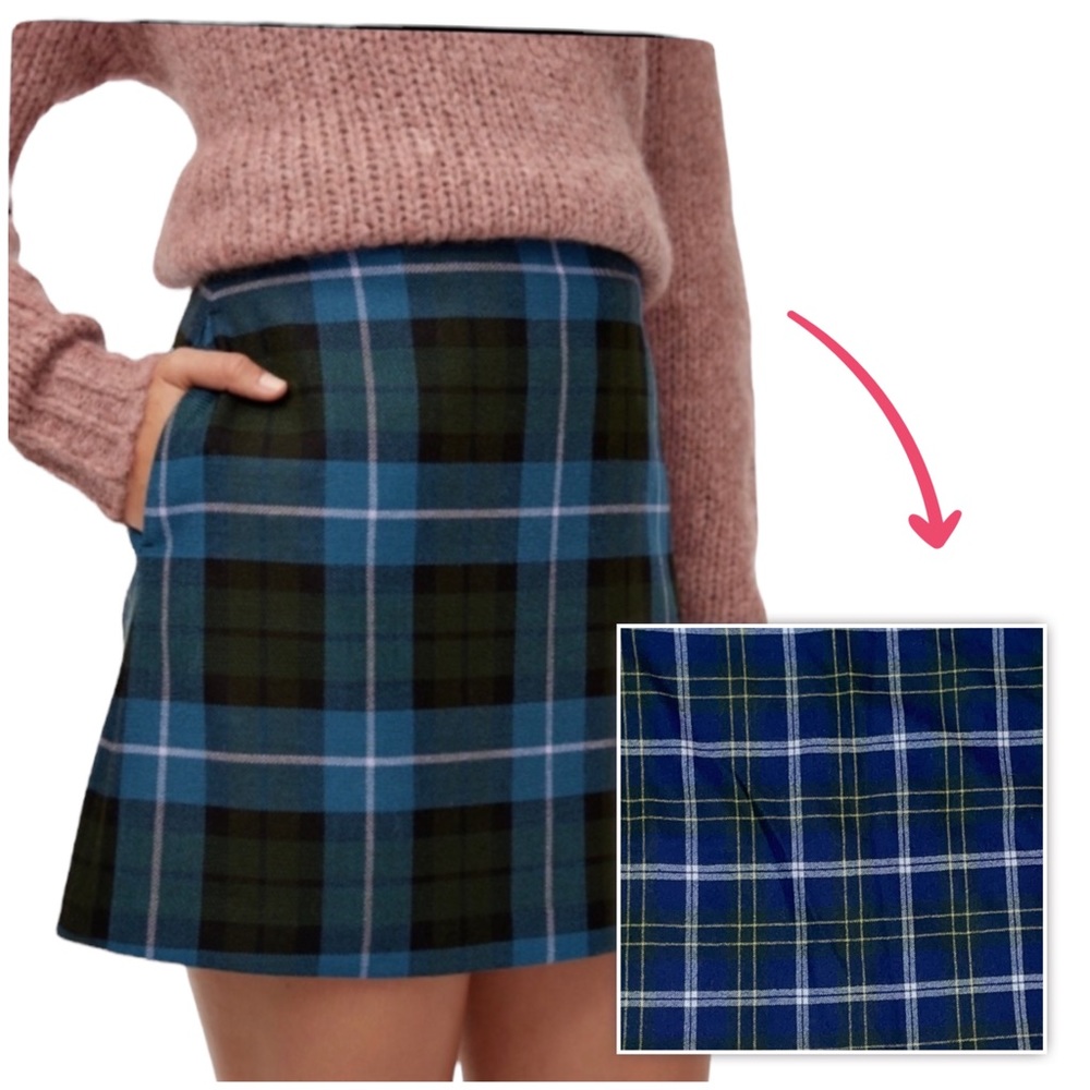 COPY - Aritzia Wilfred Blue & Yellow Renee Plaid Mini Skirt Size 8